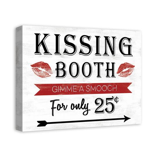 Kissing Booth Sign Canvas Wall Art